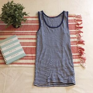 GAP: S: navy and white striped tank top